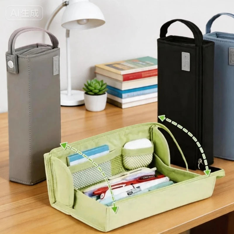Mega Pencil Case 20+ Slots Mesh Pockets Rigid Non-bend Design 90 Zpaxo