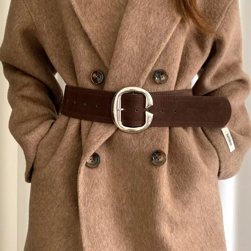 Retro Suede Rivet Belt Punk Gothic Western Cowgirl Wide Cummerbunds Zpaxo A7