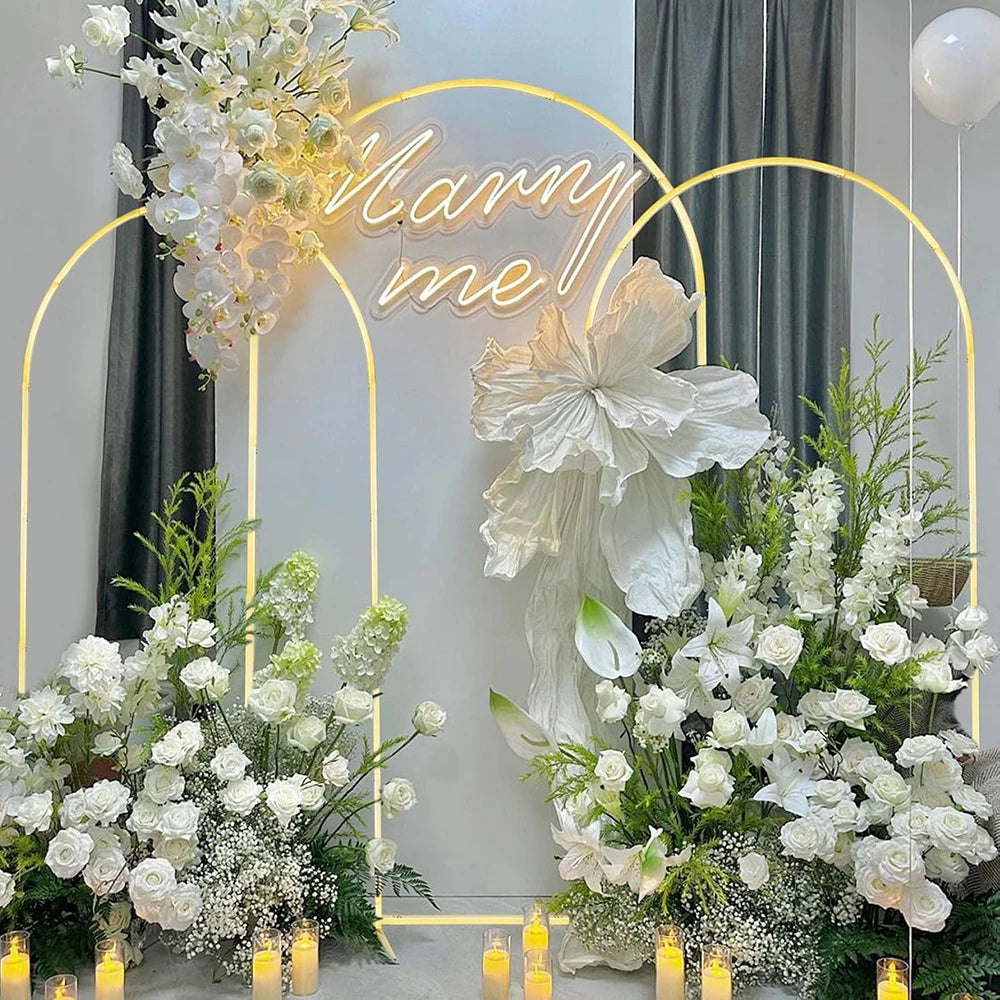 Gold Wedding Arch Stand Balloon Frame Backdrop Bracket Birthday Zpaxo