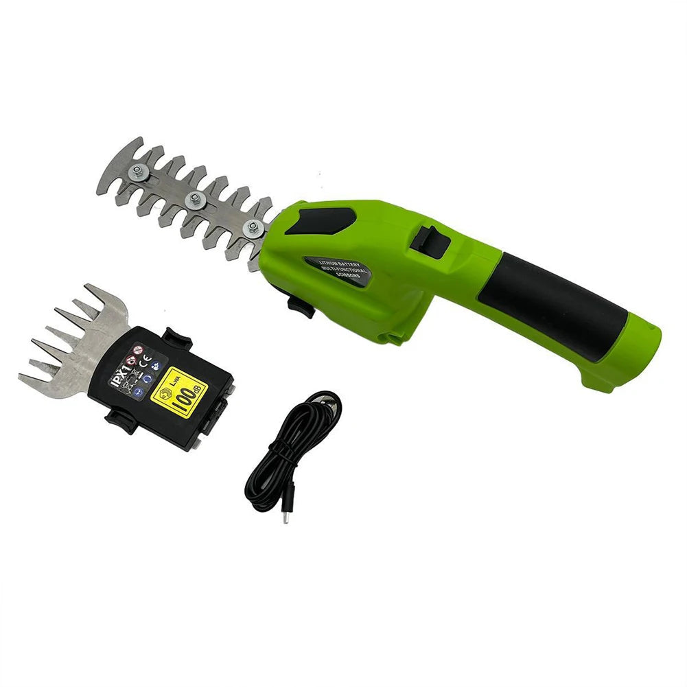 1 Cordless Electric Hedge Trimmer Rechargeable Grass Weeding Pruning Zpaxo green