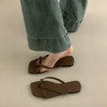 Flip-flops Women 20265 Summer Outside Wear Holiday Seaside Flat Zpaxo Brown 40