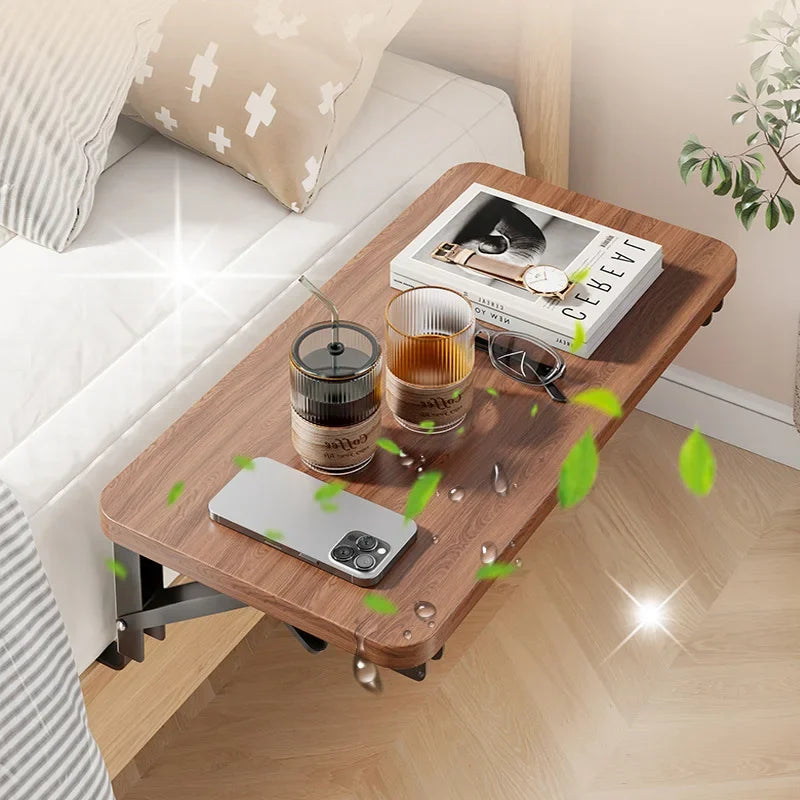 Foldable Collapsible Organizer Attachable Bedside Shelf Table Under Zpaxo
