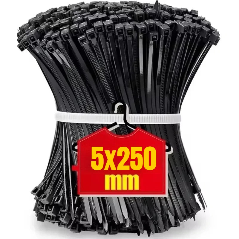 Strong Nylon Cable Tie Self-locking Cord Ties Adjustable Cables Zpaxo 5x250MM 500PCS