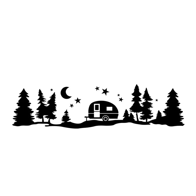 Car Stickers Waterproof Tree Mountain Decor PET Sticker Auto Decal Zpaxo
