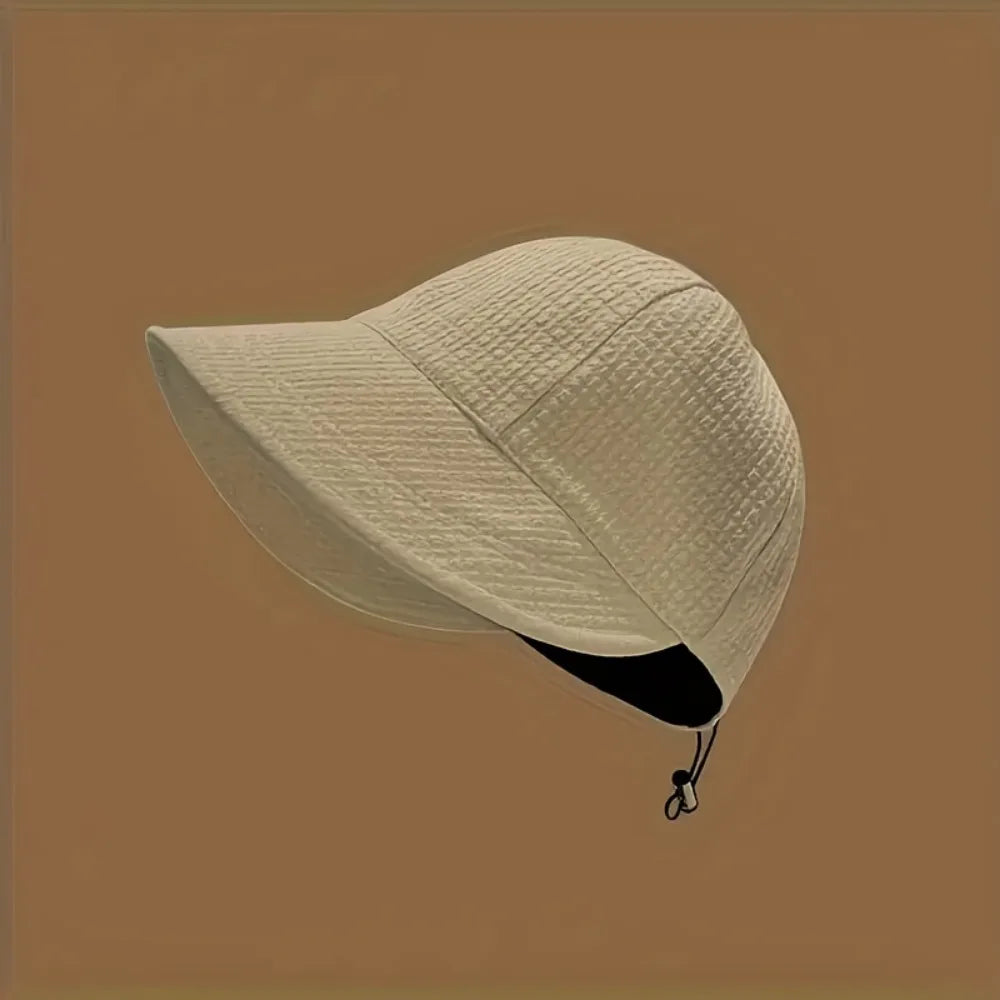 Women's Drawstring Waffle Pattern Baseball Cap Fashionable Sun Zpaxo Khaki One Size