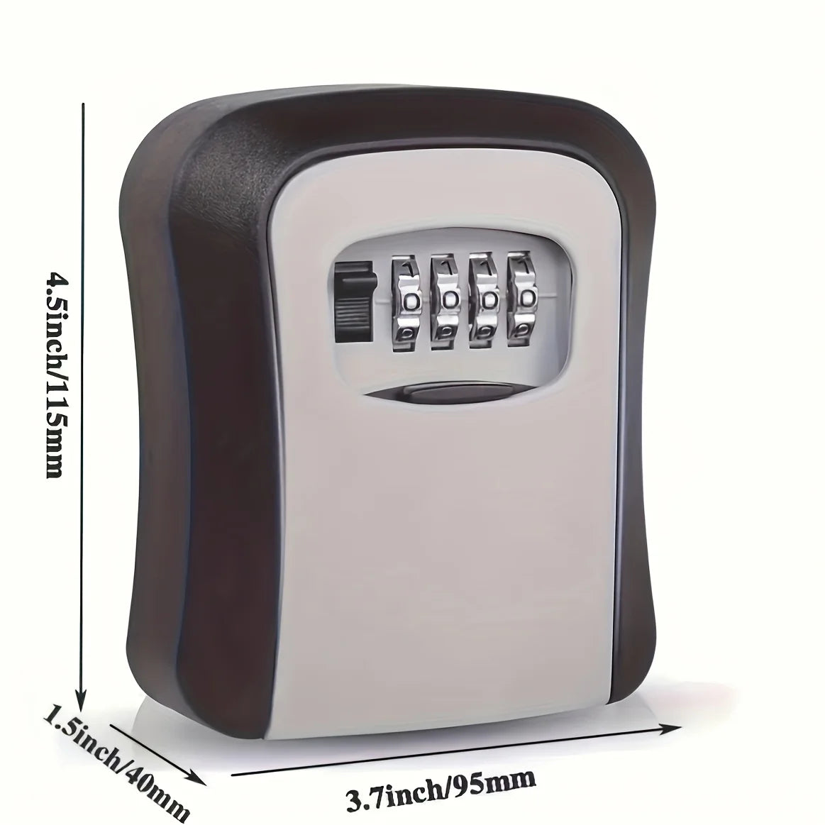 Key Safe Wall Mount No-battery Combination Lock Box Metal Plastic Zpaxo