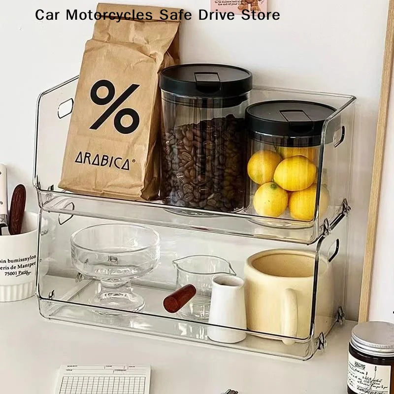 CMClear Plastic Storage Box Stackable Open Front Perfect Kitchen Zpaxo Default Title