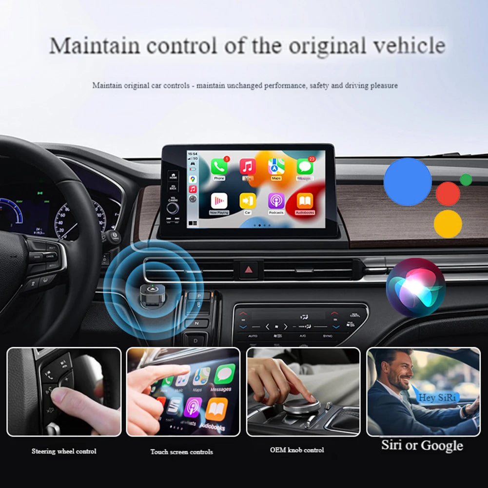 1 Wireless Carplay Android Auto Adapter AI Box Convert Wired Connect Zpaxo