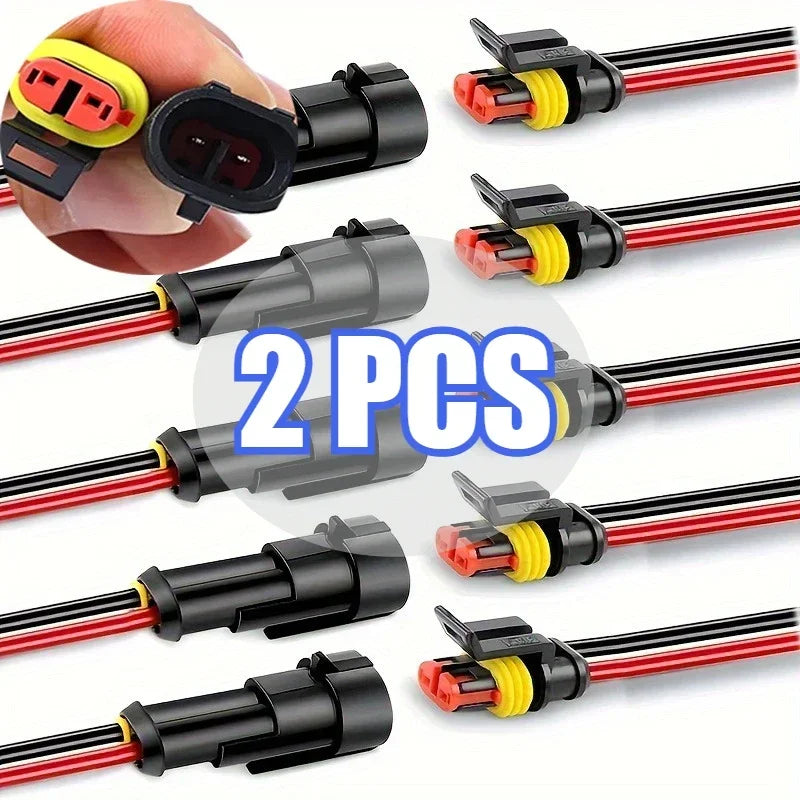 Automotive Connector Electric Motorcycle Connectors Waterproof Quick Connect Kit with Wire,Suitable for Cars and Ships Connector Zpaxo 2PCS-1pair