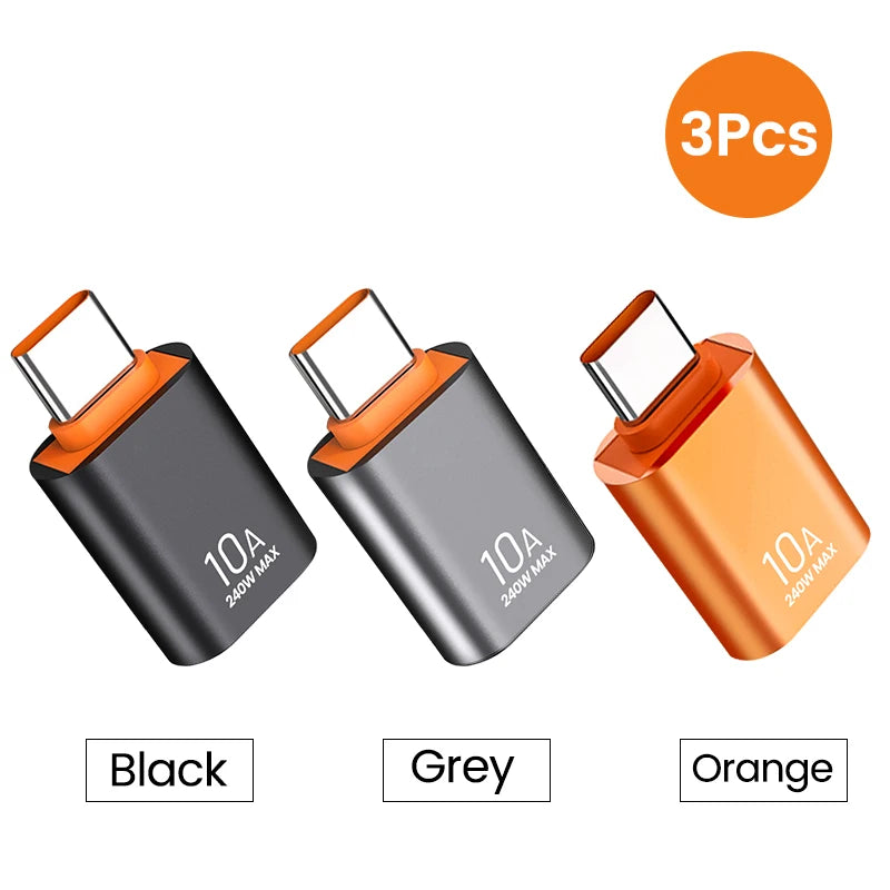 USB 3.0 Type C Adapter USB Female To Type C Male For Xiaomi Redmi Oppo Vivo Portable Data Sync Accessory Phone Laptop Small Plug Zpaxo 3PCS Type-c to USB M