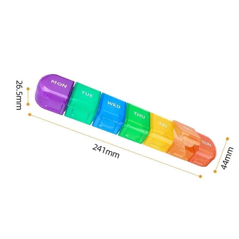 Container Pill Organizer Weekly Capsule Box 7 Days Separable Pillbox Zpaxo