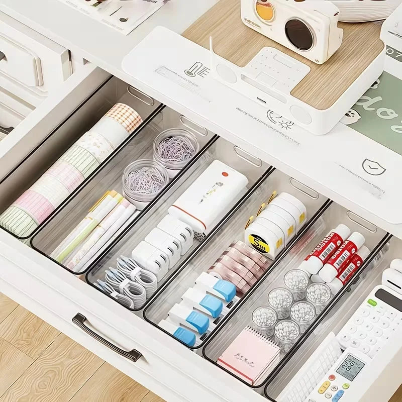 Transparent Multifunctional Storage Box Durable Clear Organizer Desk Zpaxo