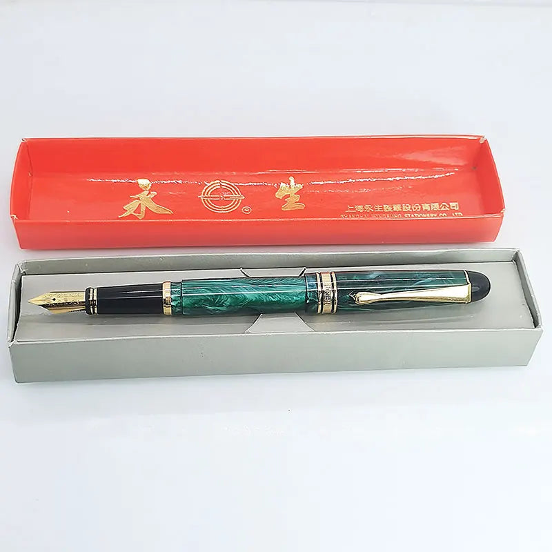Retro YongSheng 2008 Fountain Pen Iridium Nib 0.5mm Smooth Writing Plastic Body Classic Vintage Stationery Zpaxo green F