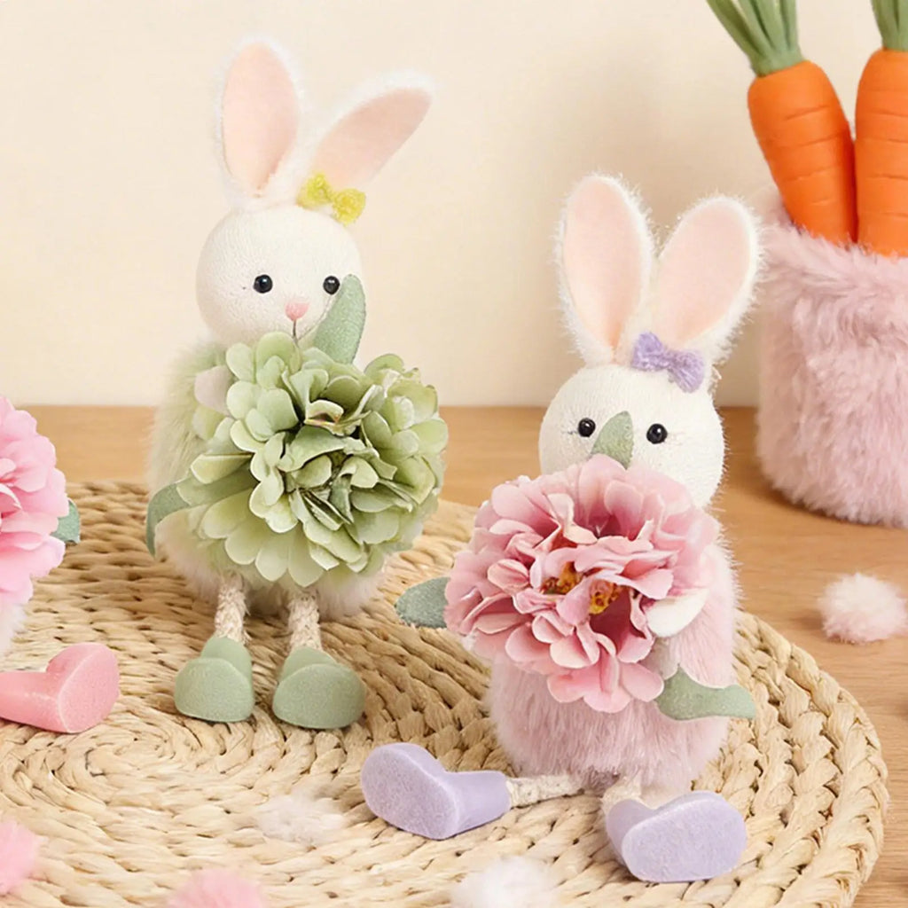 Easter Bunny Decor Cute Rabbit Figurines Spring Tabletop Mantel Tree Zpaxo