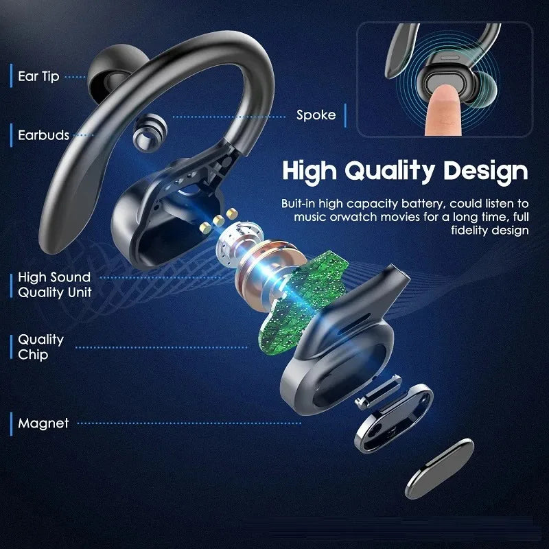 MONSTER S730 LED Digital Display Headset Bluetooth Earbuds Wireless Zpaxo