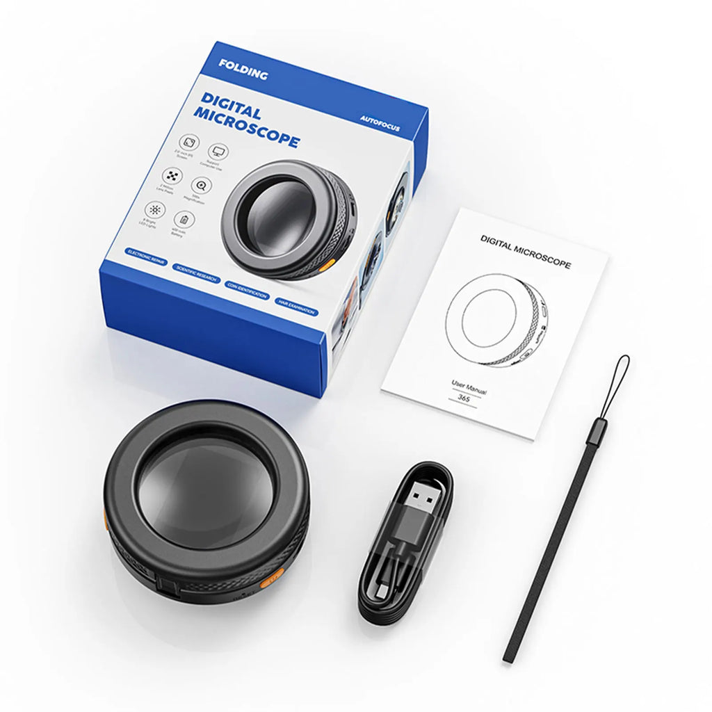 Handheld Digital Microscope 500X Magnification Magnifying Glass IPS Zpaxo black