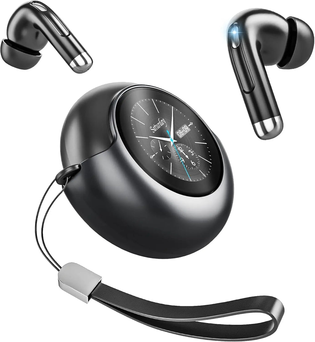 Wireless Earbuds ENC Noise Cancelling Ear Buds Smart Touchscreen Case Zpaxo black