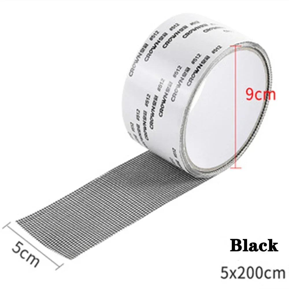 Window Screen Tape Anti-mosquito Screen Repair Subsidy Door Curtain Mosquito Net Hole Patch Repair Self-adhesive Screen Tape Zpaxo BLACK