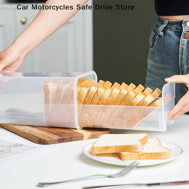 Plastic Bread Box Sealing Lid Tray Storage Sandwich Pasta Multigrain Zpaxo