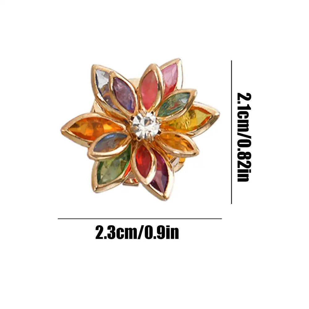 Flower Cuff Links Elegant Vintage Gold Lotus Shape Adjustable Button Zpaxo E