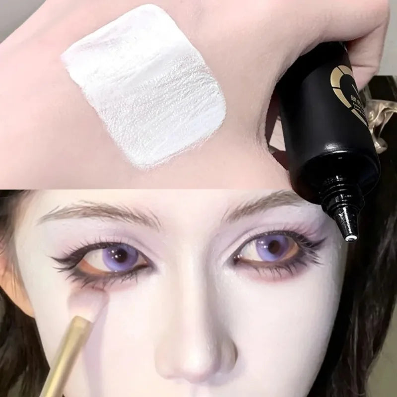 White Liquid Foundation Waterproof Full Coverage Cosplay Concealer Zpaxo
