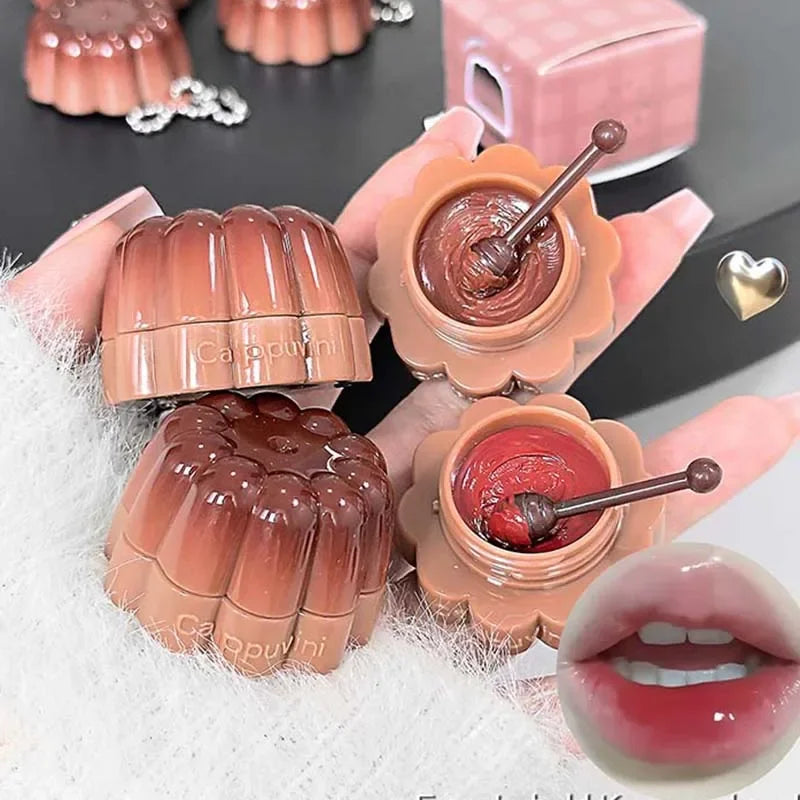 Jelly Solid Water Mirror Lip Gloss Shine Plumping Balm Light Red Zpaxo