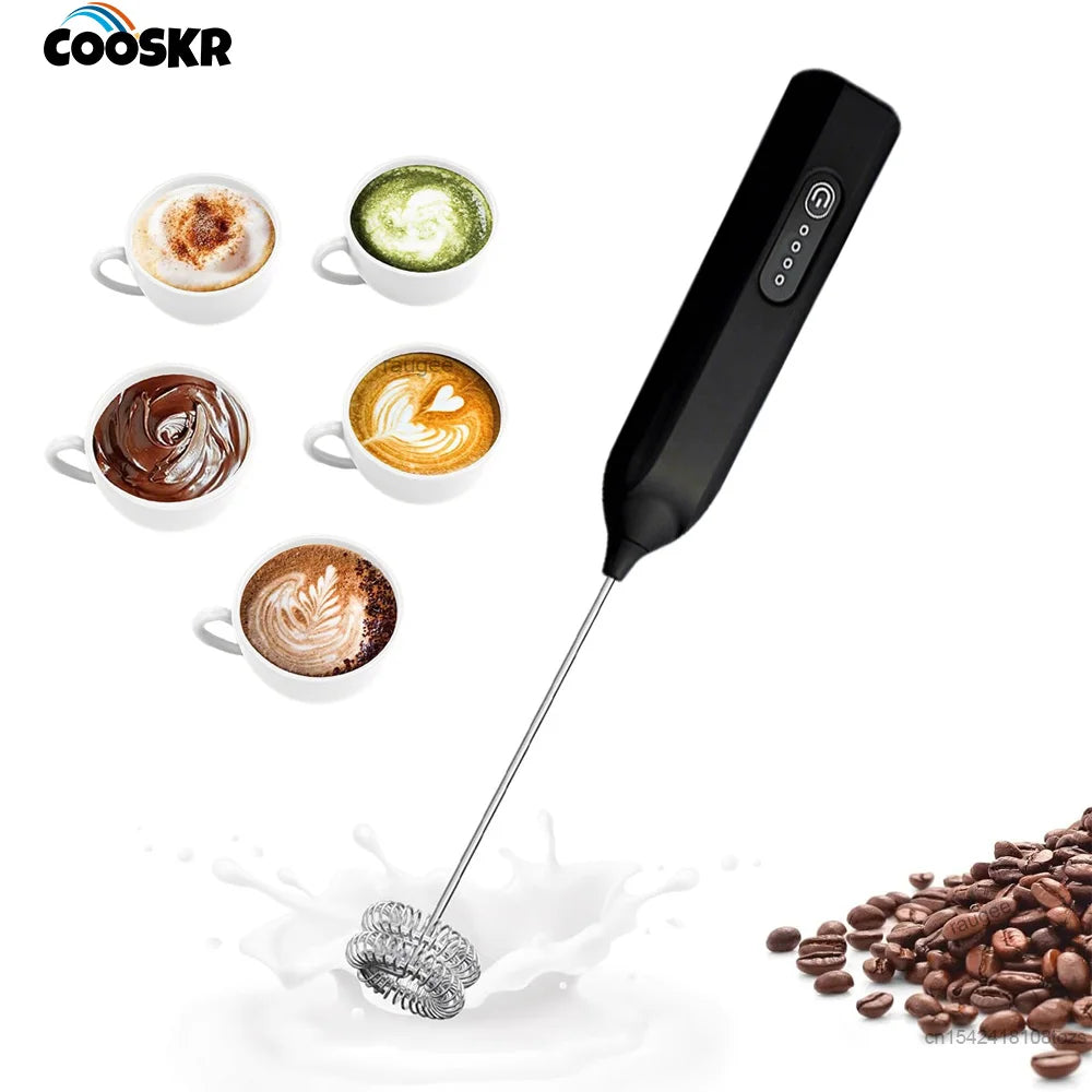 Mini Milk Frother USB Rechargeable Handheld Automatic Rotary Foam Zpaxo