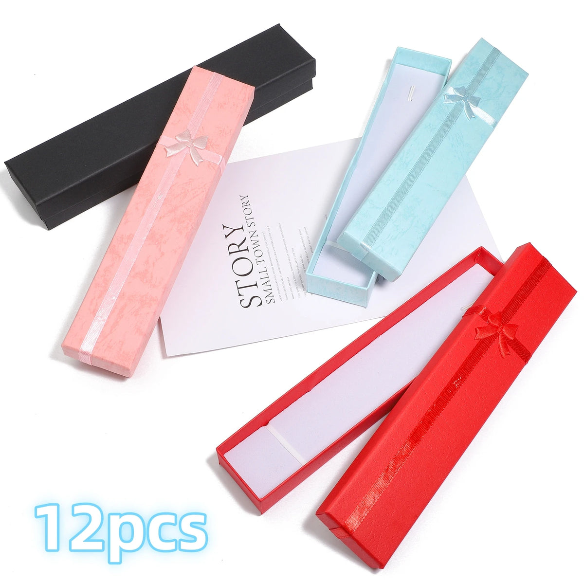 12pcs Rectangle Jewelry Gift Boxes with Sponge – Necklace Bracelet