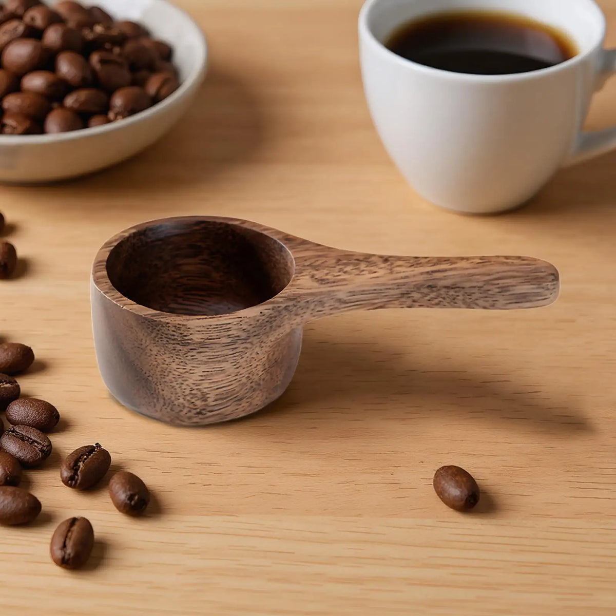 Coffee Ground Scoop Wooden Kitchen Tools Utensils Sugar Tea Flour Zpaxo