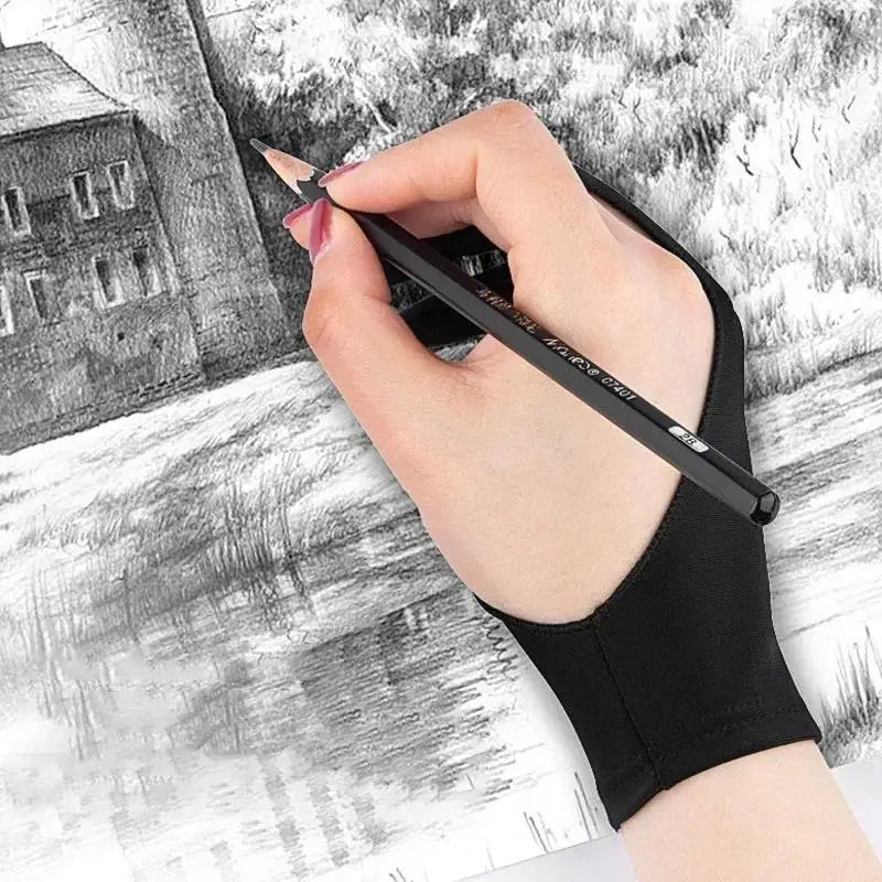 1pcs Two-Finger Drawing Gloves Two Finger Screen Glove Keeps Screen Clean While Sketching For Apple iPad Air Tablet S/M/L Size Zpaxo