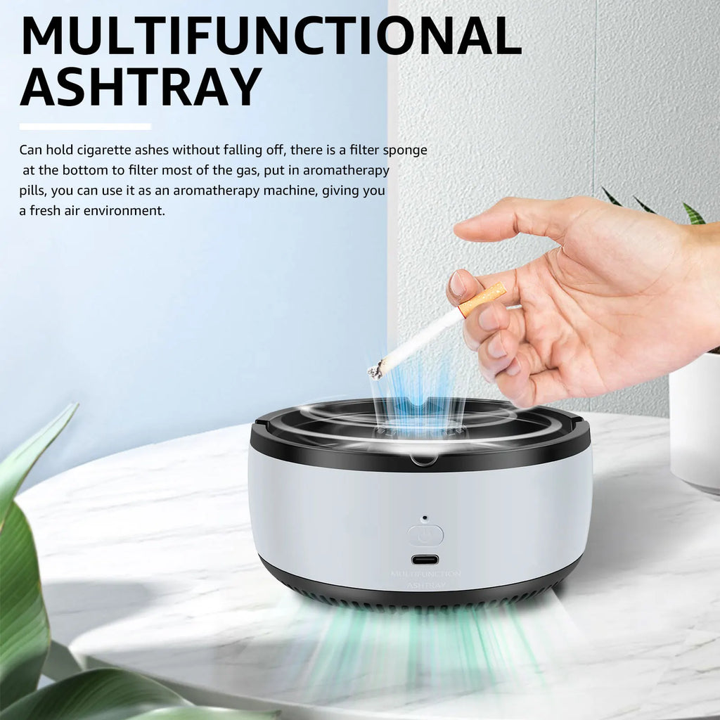 2 in 1 Purifier Ashtray Filtering Second-Hand Smoke From Cigarettes Remove Odor Smoking Accessories with Lid for Family Office Zpaxo