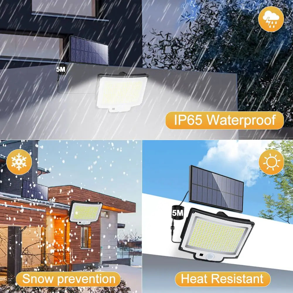 Solar Outdoor LED Security Light Solar Light with Motion Sensor 318/234/200 LED Waterproof Powered Flood Lights for Patio Garage Zpaxo