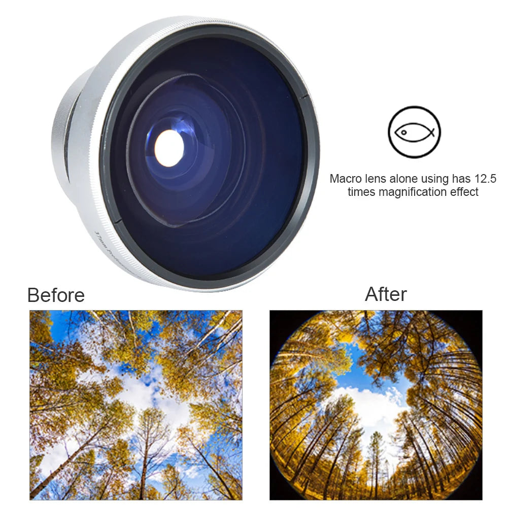Silver Strong Applicability 0 25X Fisheye Additional Lens Caliber Zpaxo