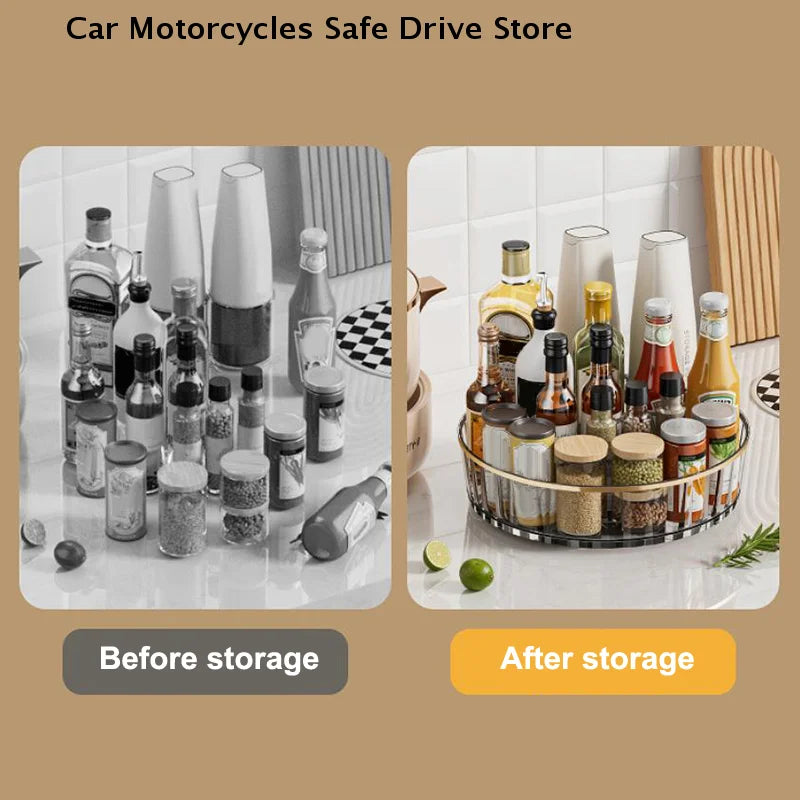 CM360 Rotating Seasoning Storage Rack Kitchen Spice Non-slip Cabinet Zpaxo