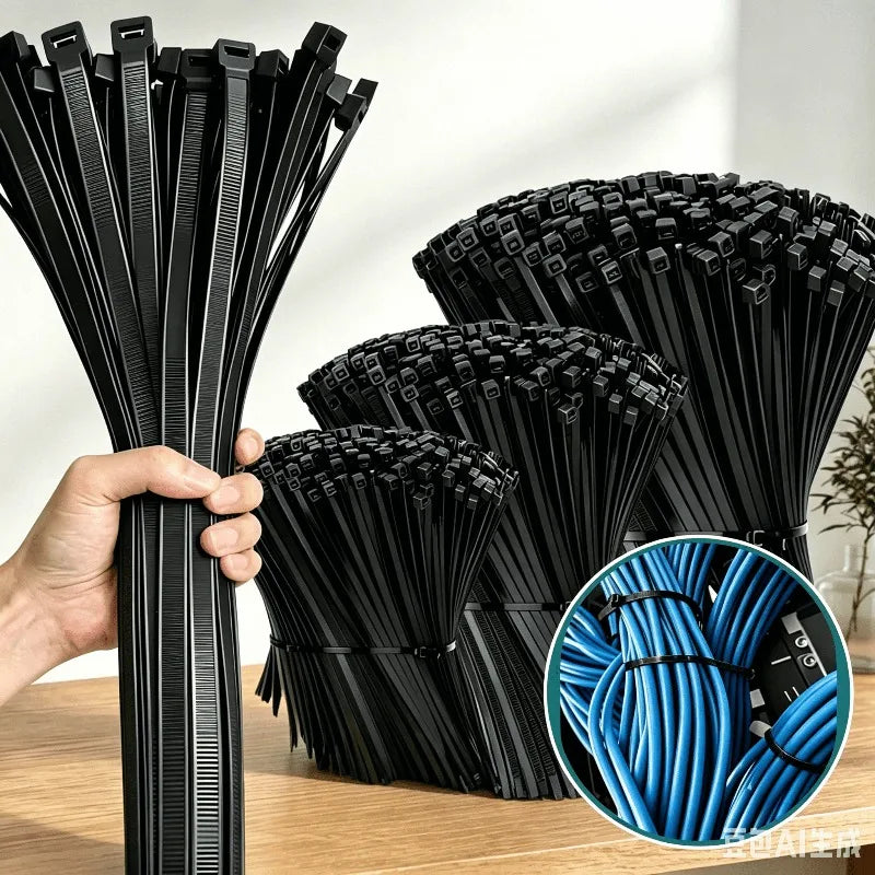 Nylon Universal Cable Tie Heavy Duty Cable with Pin Button Self-Locking Zip Ties Holder Multifunctional Plastic Cable Ties Tool Zpaxo