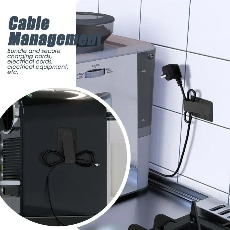 Self Adhesive Reusable Hook and Loop Cable Ties - Adjustable Cord Organizer Straps for Desk, Home & Office Cable Management Zpaxo