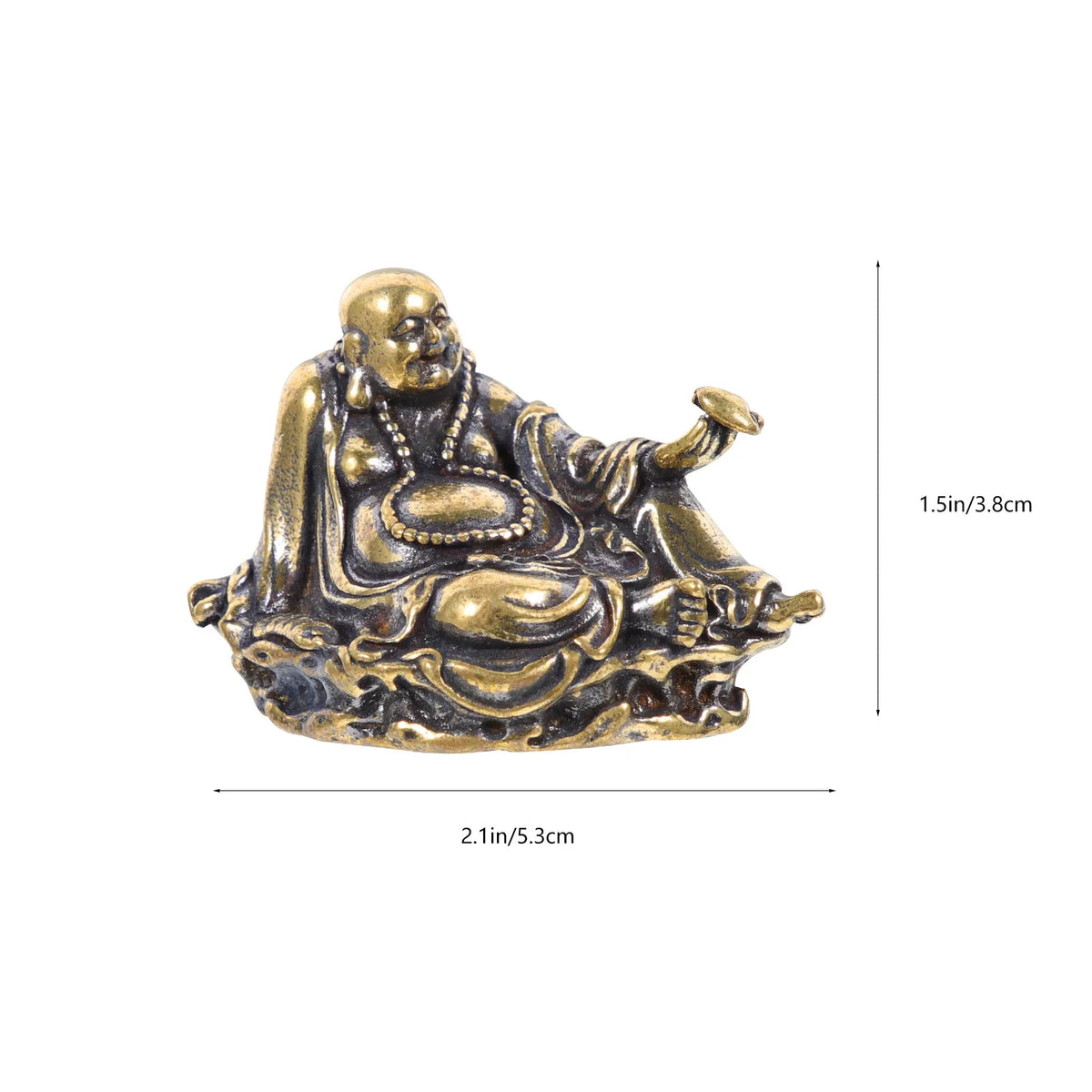 Elegant Mini Brass Buddha Statue Desktop Decoration Stable Flat Zpaxo