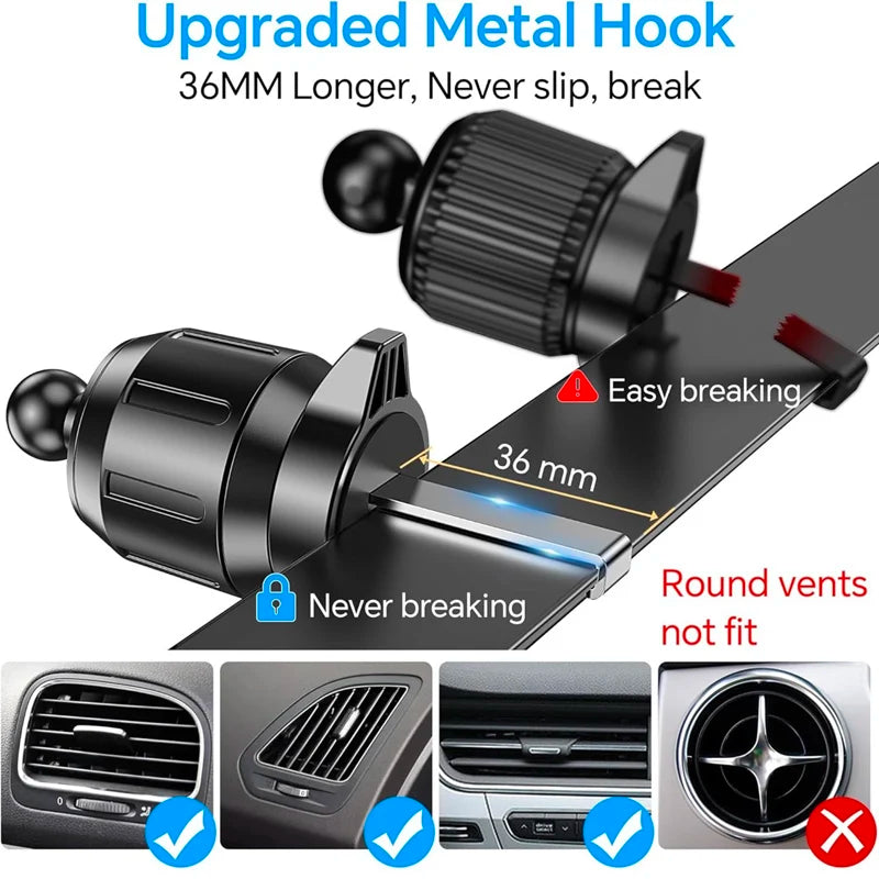 UYUXIO Manual Clamp Wireless Car Charger 15 Fast Charging Air Vent Zpaxo