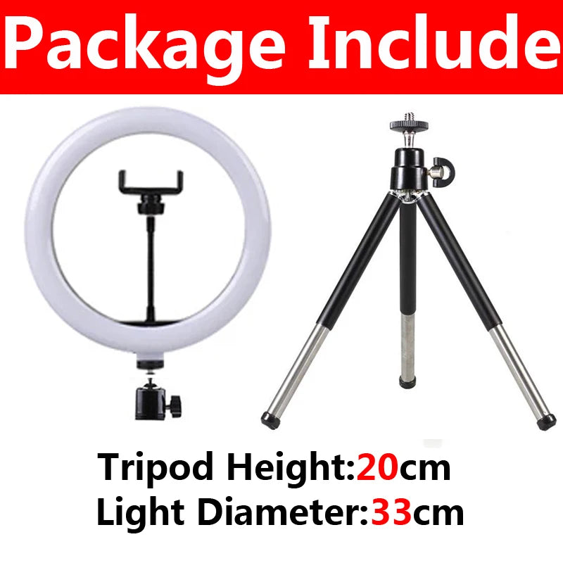 LED Ring Selfie Light Dimmable Photography Lighting USB Charge Lamp Zpaxo B-33cm
