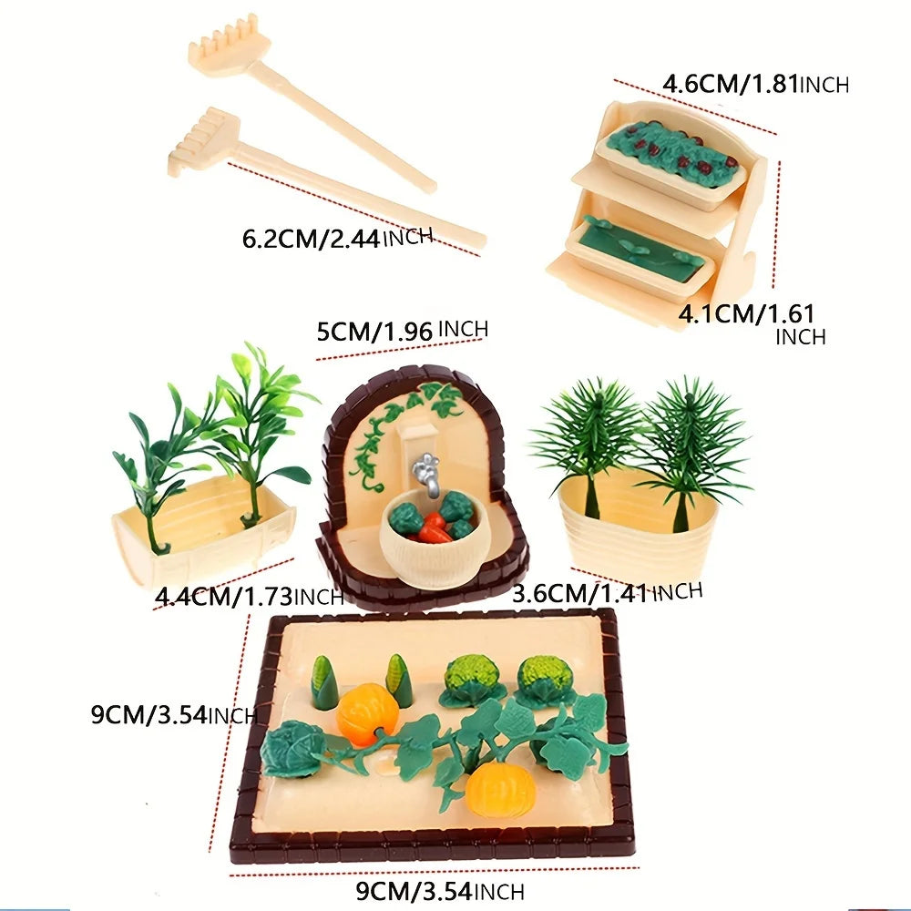 Miniature Planting Scene Vintage Dressing Table Bedroom Dollhouses Zpaxo
