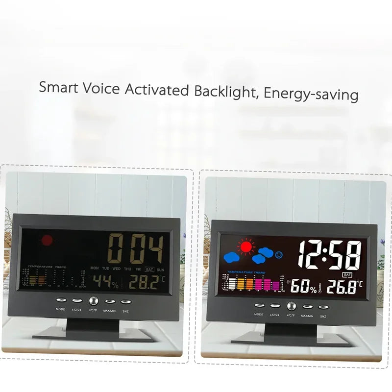 Multifunctional Digital Weather Clock Home Thermometer Hygrometer Zpaxo