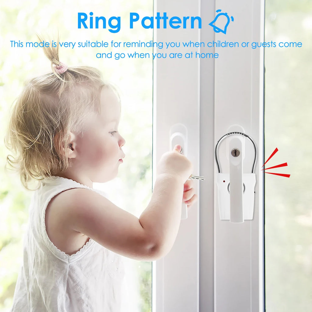 Smart Door Handle Alarm 110dB Door Security Alarm with Adjustable Settings Portable Window Alarm Ultra-Slim Detector for Travel Zpaxo