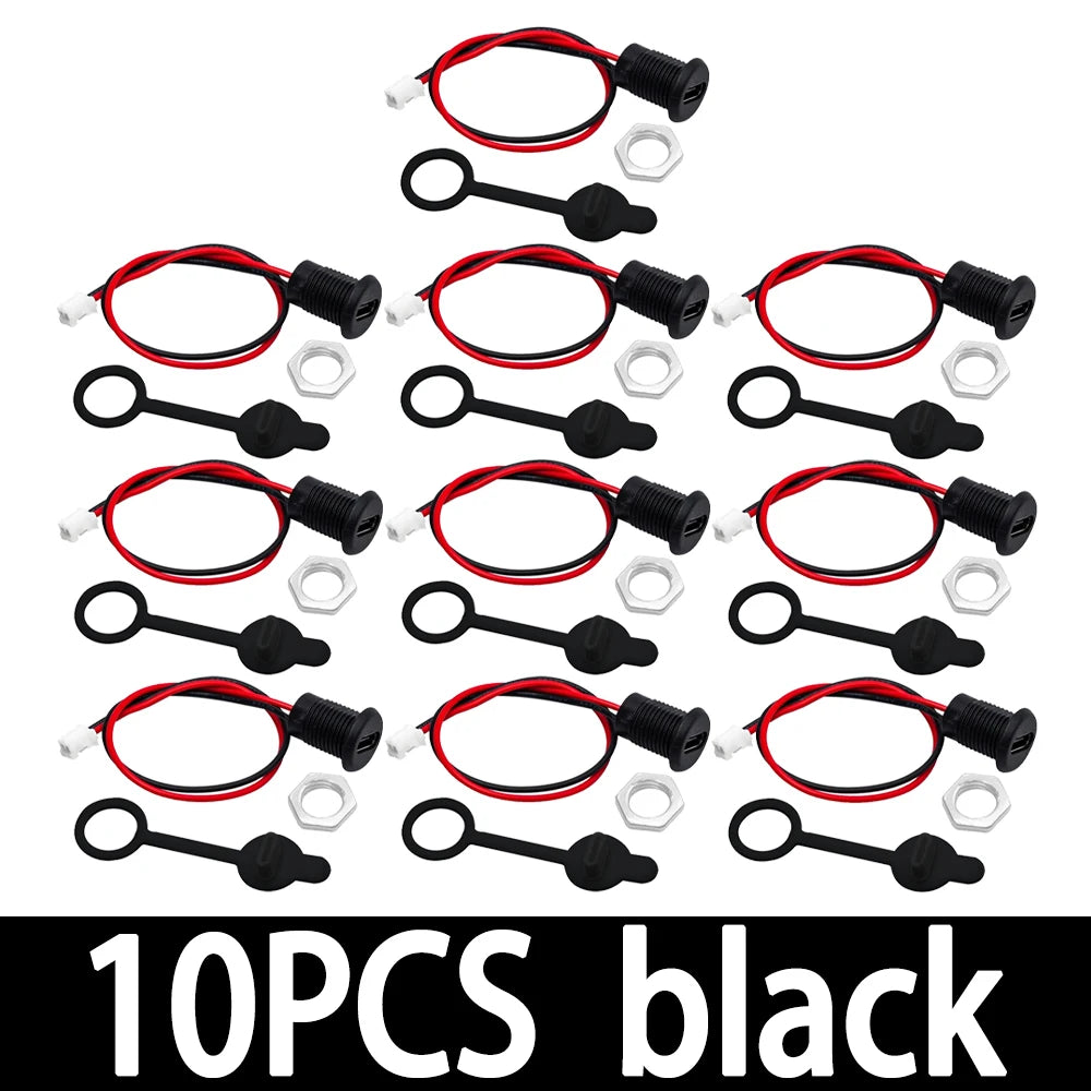 USB Type-C Female Connector: Waterproof with Snap-Lock Board-Mount Construction Zpaxo 10pcs black