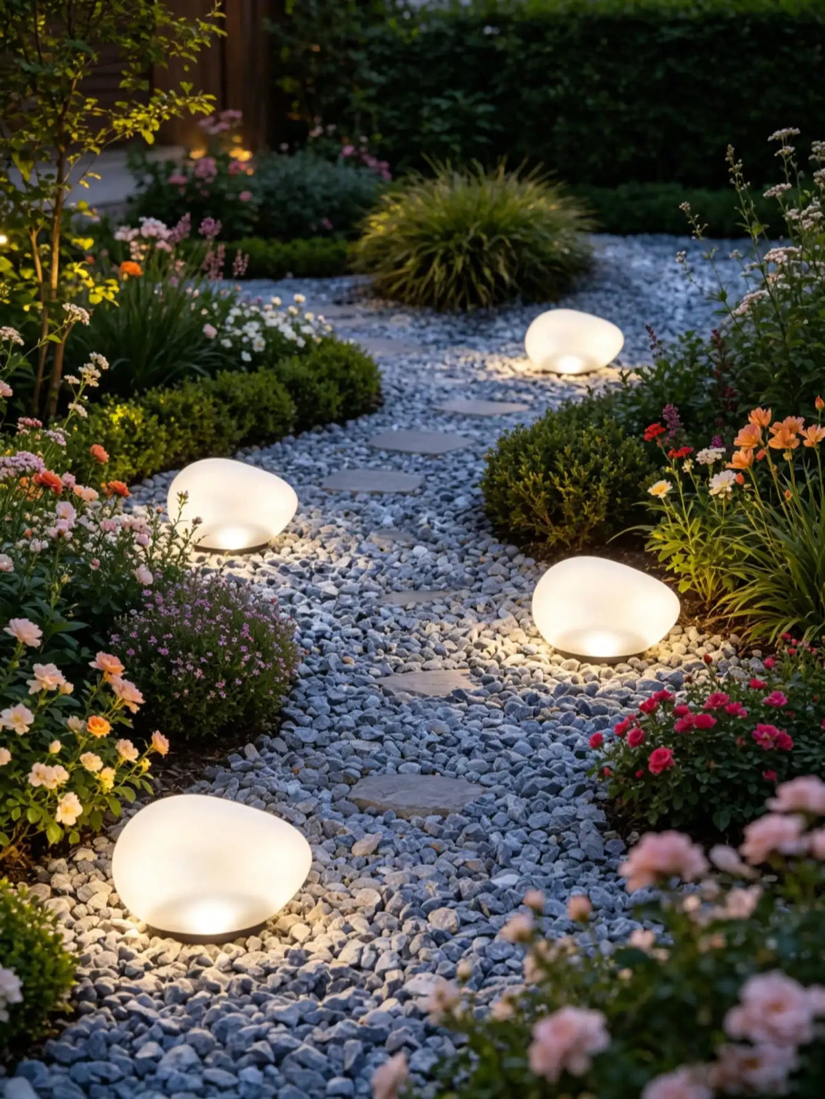 Solar-powered White Light Stone Lamp Suitable Indoor Outdoor Use Zpaxo