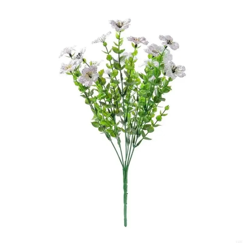 Simulation Flower Artificial Flower With Flexible Iron Wire for Tabletop Bookshelf Display Wedding Decoration Zpaxo White CN
