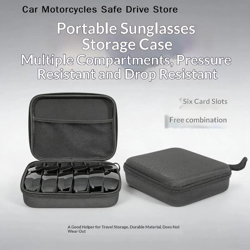 CM4 5 6 7 8 Compartments Adjustable Glasses Organizer Portable Black Zpaxo