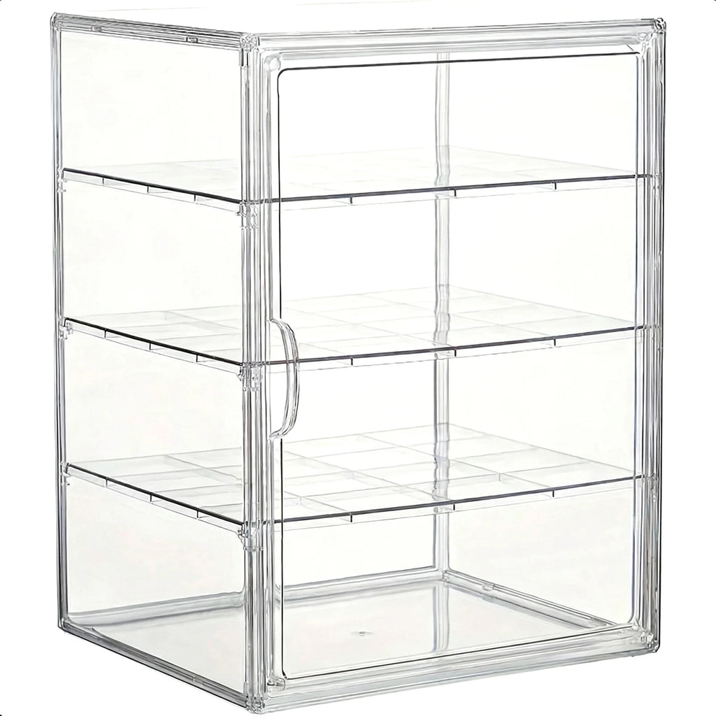 4-Layer Clear Plastic Bread Box Adjustable Bakery Pastry Display Case Zpaxo as show