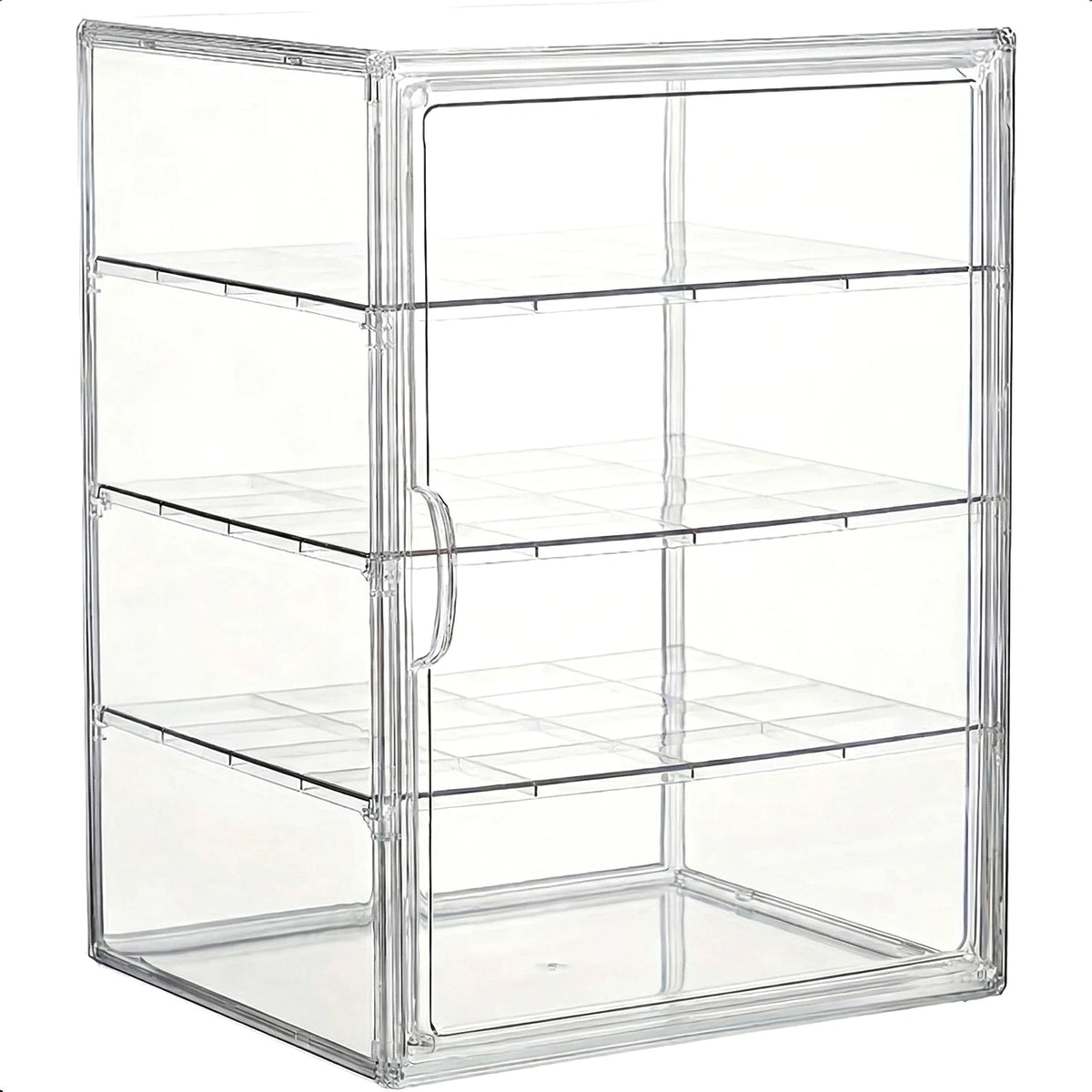4-Layer Clear Plastic Bread Box Adjustable Bakery Pastry Display Case Zpaxo as show