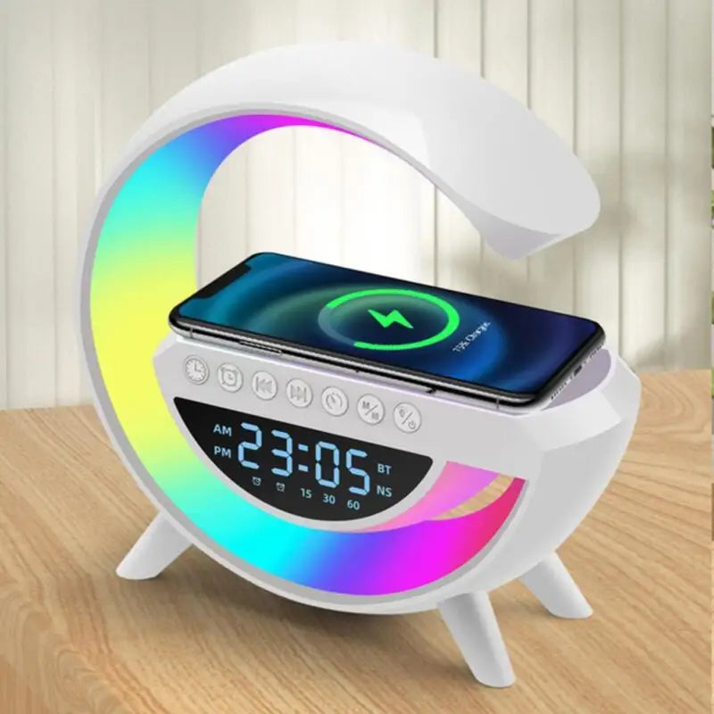 LED Speaker Bluetooth Table Lamp Alarm Clock RGB Wireless Mobile Zpaxo