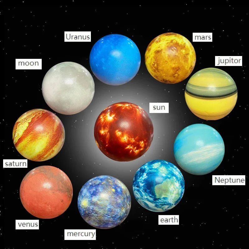 Ball Puzzle Toys Solar System Education Science Decompression Squeeze Zpaxo